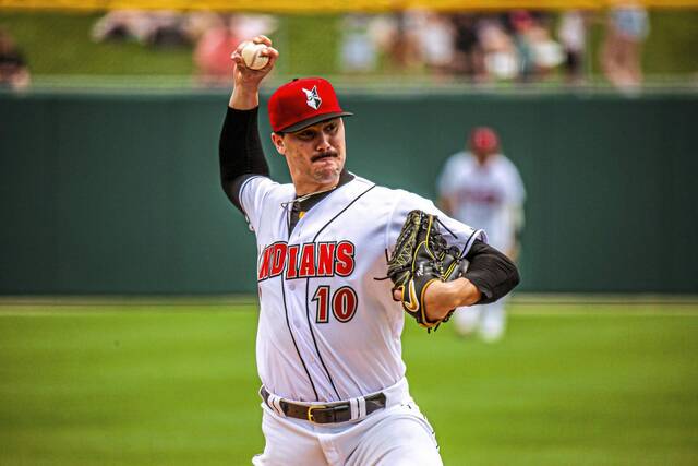 Paul Skenes pitches for the Indianapolis Indians against Buffalo on May 5, 2024, at Victory Field in Indianapolis.