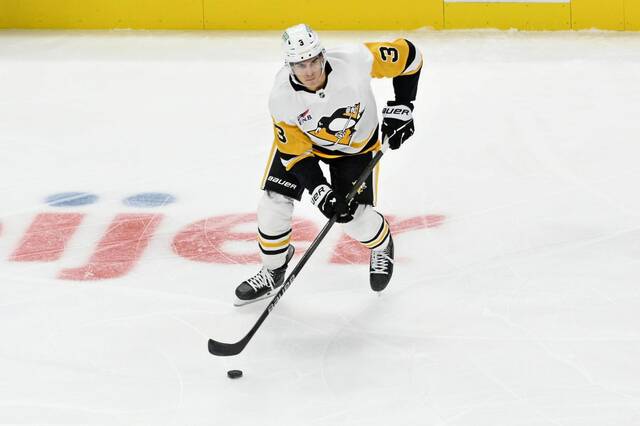 In nine games this season, Penguins defenseman Jack St. Ivany has 23 hits.