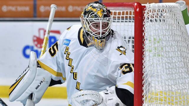 In four games with the Wilkes-Barre/Scranton Penguins, goaltender Tristan Jarry has a 4-1-0 record.