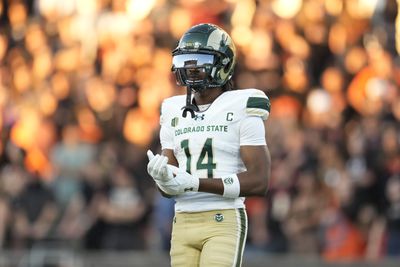 Tory Horton #14 of the Colorado State Rams looks on during the second half against the Oregon State Beavers at Reser Stadium on October 05, 2024 in Corvallis, Oregon.