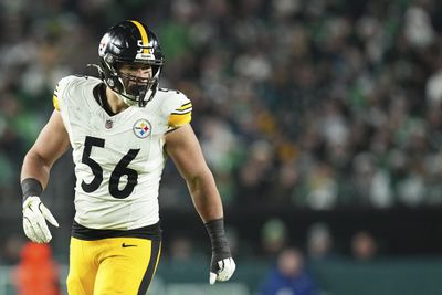 Alex Highsmith #56 of the Pittsburgh Steelers looks on against the Philadelphia Eagles at Lincoln Financial Field on December 15, 2024 in Philadelphia, Pennsylvania.