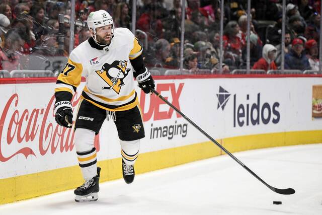 Penguins right winger Bryan Rust (seen here in a 2024 game) is one of 44 players selected to attend the U.S. Men’s Olympic Orientation Camp next week.