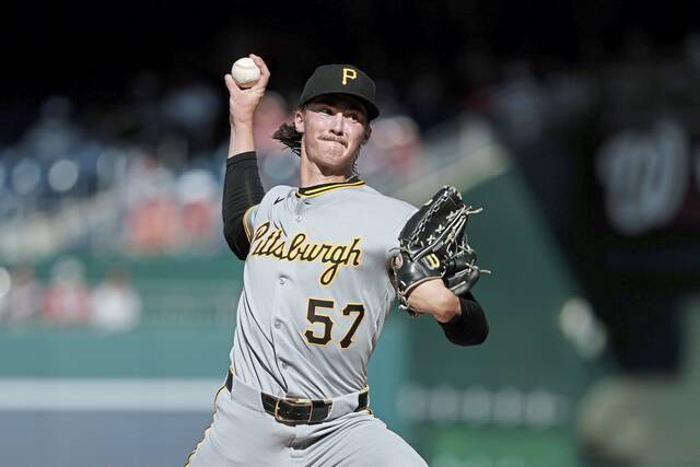 Pirates pitcher Bubba Chandler delivers during the first inning against the Nationals on Saturday.