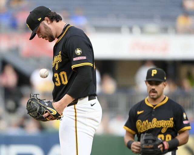 Pirates pitcher Paul Skenes labors through a 33-pitch first inning Tuesday against the Cubs at PNC Park.