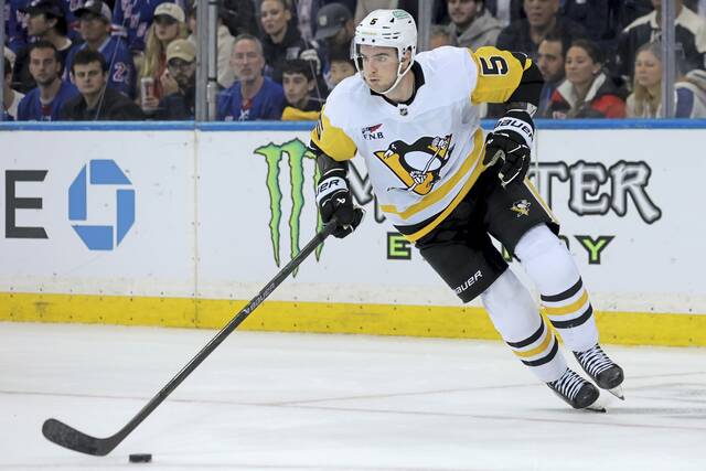Penguins defenseman Ryan Shea was in the starting lineup for a 3-0 road win against the New York Rangers on Tuesday.