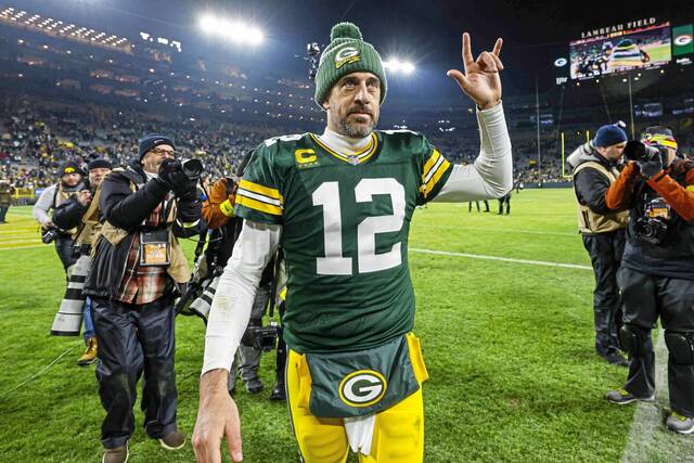 From Jan. 1, 2023: Green Bay Packers quarterback Aaron Rodgers walks off the field after a game against the Minnesota Vikings in Green Bay, Wis.