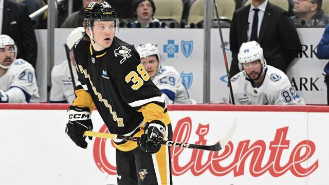 In 25 games last season, Penguins defenseman Owen Pickering scored three points (one goal, two assists).