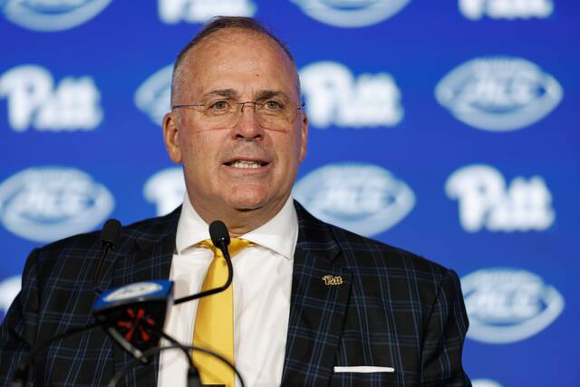 Pitt head coach Pat Narduzzi speaks to the media at the 2025 ACC Kickoff in Charlotte, N.C., Wednesday, July 23, 2025.