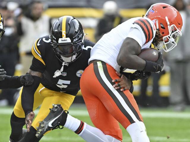 The Steelers’ Jalen Ramsey is expected to remain at safety this week.