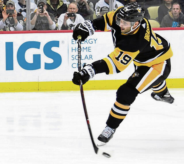 Forward Derick Brassard was a member of the Penguins during the 2017-18 and 2018-19 seasons. (TribLive)
