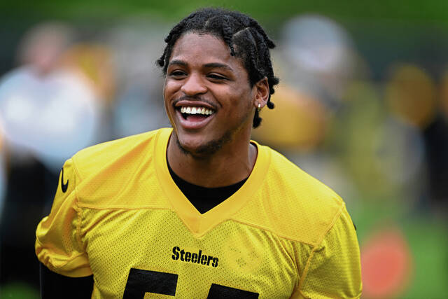 Former Pittsburgh Steeler Devin Bush in 2021 at the UPMC Rooney Sports Complex. (Pittsburgh Steelers)